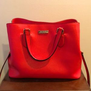 Bright Kate spade purse! So much room in here!